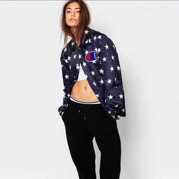 champion coach style jacket in star print